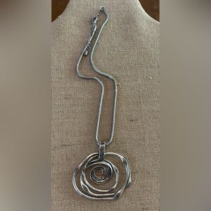 Vintage Necklace Premier Designs Pendant Chain Silver Tone 16”-19”